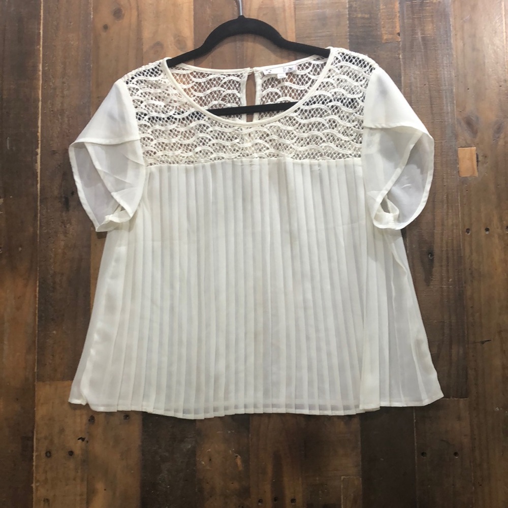 It Girl Lace and Pleated Blouse